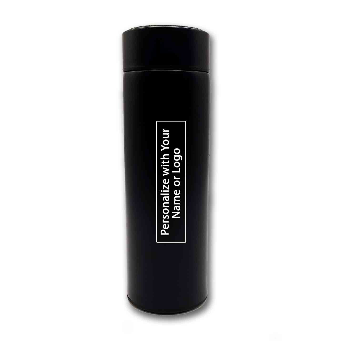 High-tech Black Water Bottle With Temperature Display on Lid Img 2